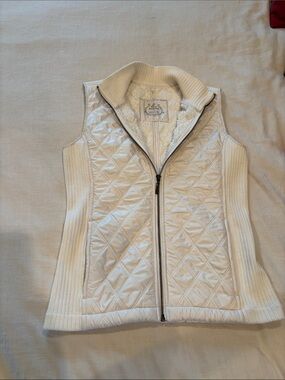 Prana Quilted Sherpa-Lined White Vest